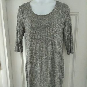 Women's Plus Gray Geometric Sweater Dress